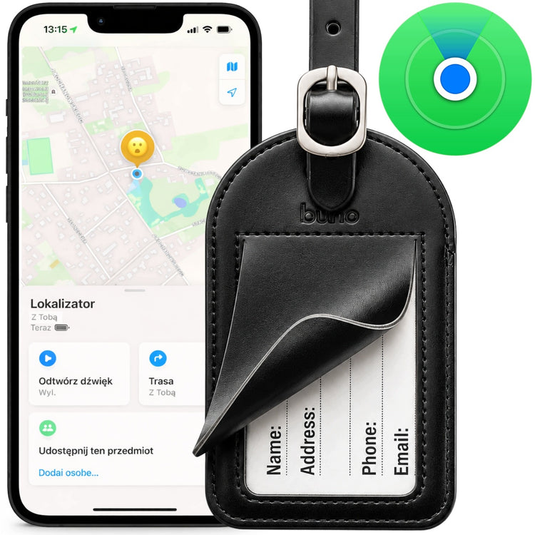 Lagamino žymos formos lokatorius „Spreest AXL1“, suderinamas su Apple Find My