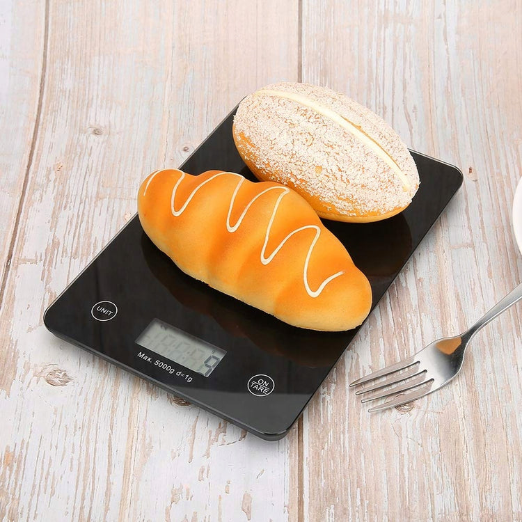 Stiklinės virtuvinės svarstyklės „Arsa Go“, juodos, 5 kg / 1 g