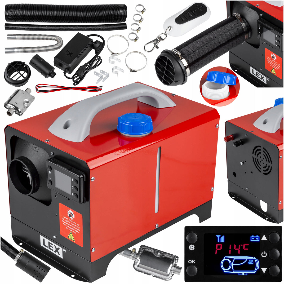 Autonominis dyzelinis šildytuvas „Lex“ (Webasto tipo), 12 kW, 12 / 24 / 230 V – nuotrauka 1