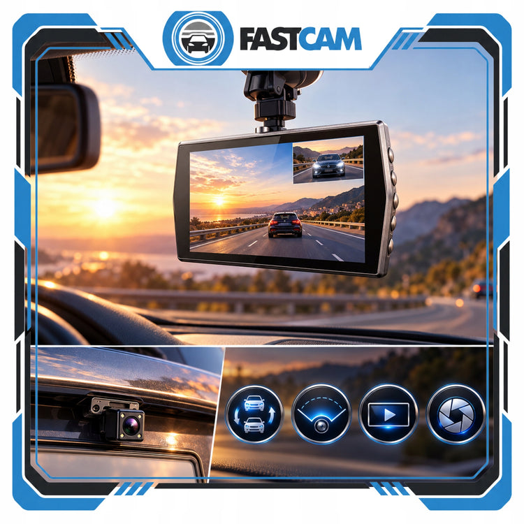 Vaizdo registratorius „Fastcam B401“ su galine kamera ir stovėjimo režimu, Full HD – nuotrauka 4