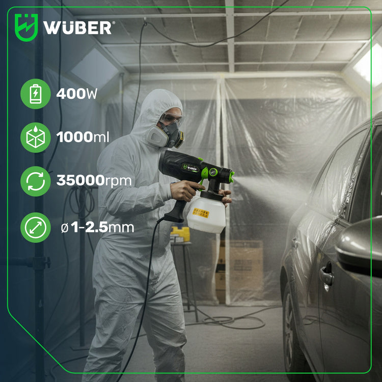 Elektrinis dažymo pistoletas „Wuber“ su srauto reguliavimu, 400 W, 1 l