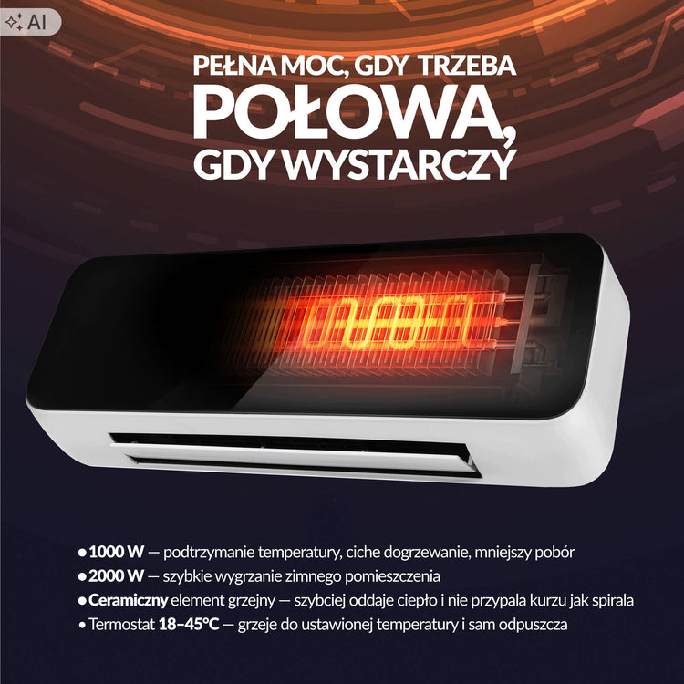 Oro užuolaida-šildytuvas „Lehmann Cepero“, 2000 W, su Wi-Fi ir pultu – nuotrauka 6