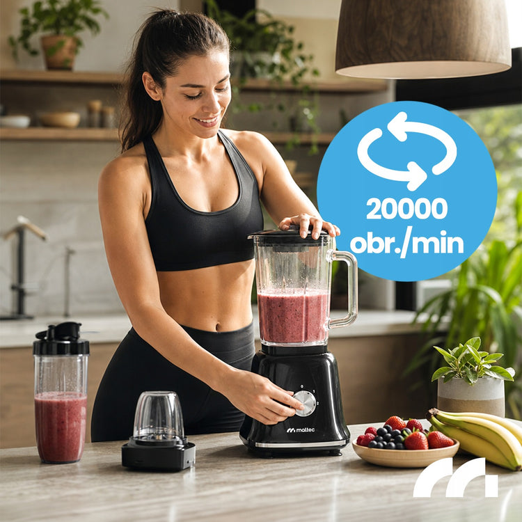 Stiklinis trintuvas, 1,6 l, 1800 W, su 2 gertuvėmis ir malūnėliu – nuotrauka 4