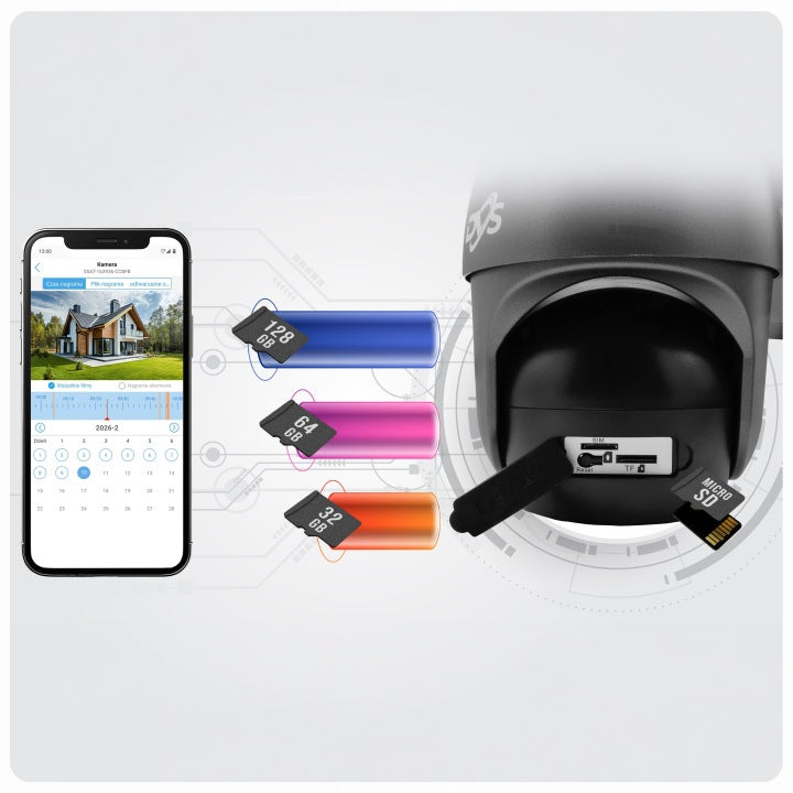 Saulės energija maitinama 4G PTZ lauko kamera „DVS“ 4 MP, 2K, su PIR