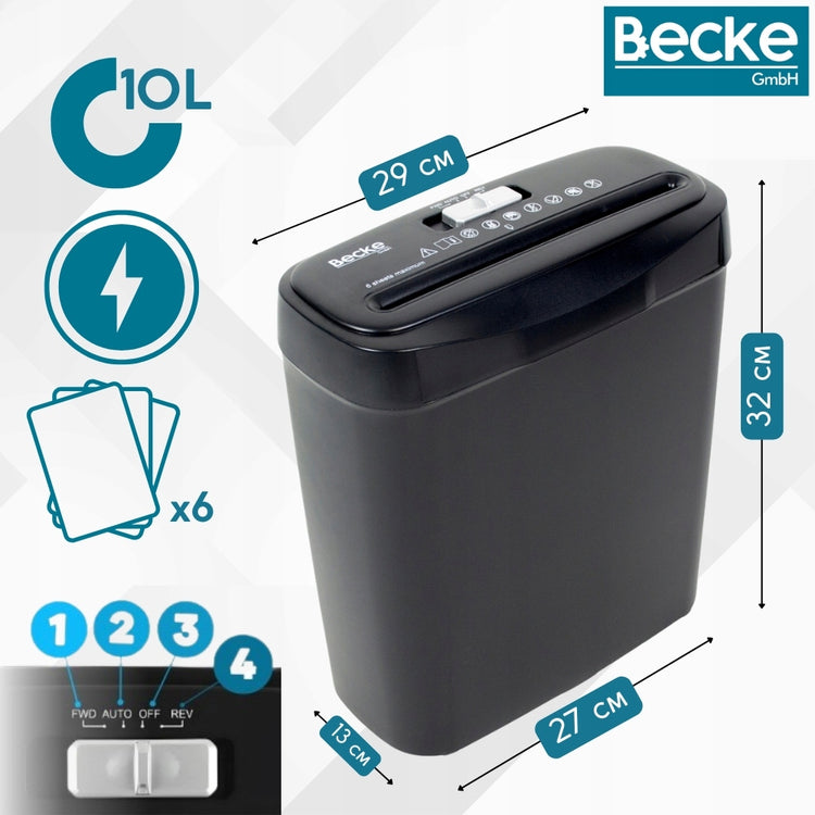 Automatinis dokumentų smulkintuvas, 10 l, juostelėmis 5 mm