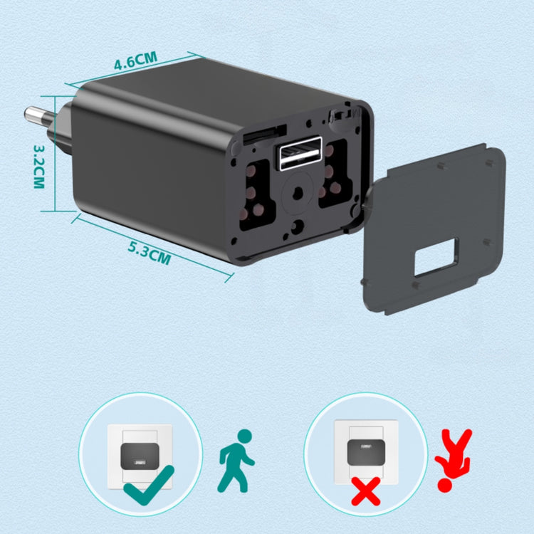 Kamera USB įkroviklio korpuse „Ruffberg“, Full HD, su judesio aptikimu