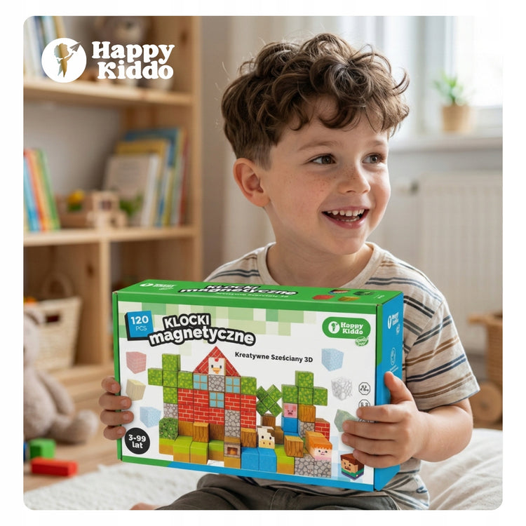 Magnetiniai kubeliai-pikseliai „Happy Kiddo“, 120 vnt. – nuotrauka 2