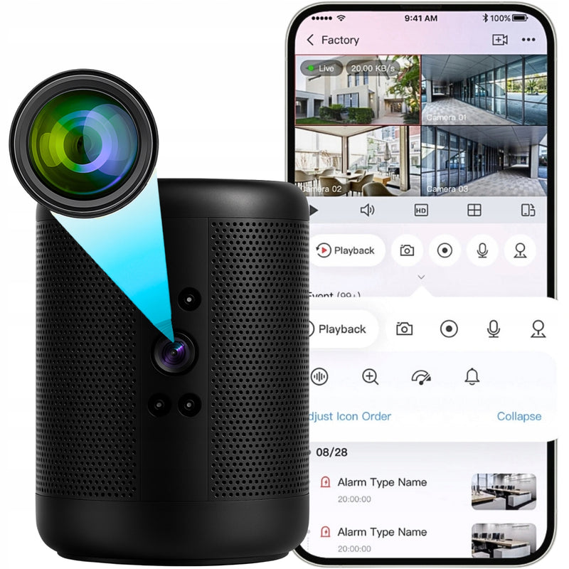Mini Wi-Fi kamera kolonėlės korpuse „Spreest BS02“ 4K su judesio jutikliu