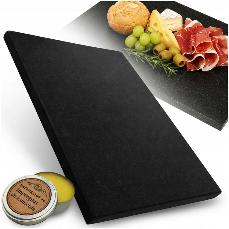 Didelė granitinė pjaustymo lentelė „Premium Black“, 35 × 40 cm