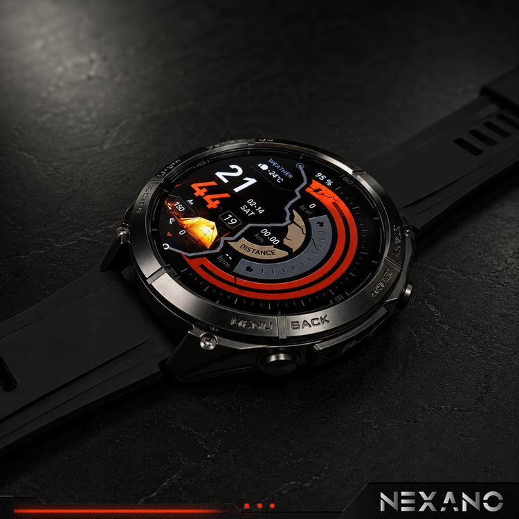 Vyriškas išmanusis laikrodis „Nexano Vector“ su dvigubu GPS ir žemėlapiais, AMOLED, IP69K