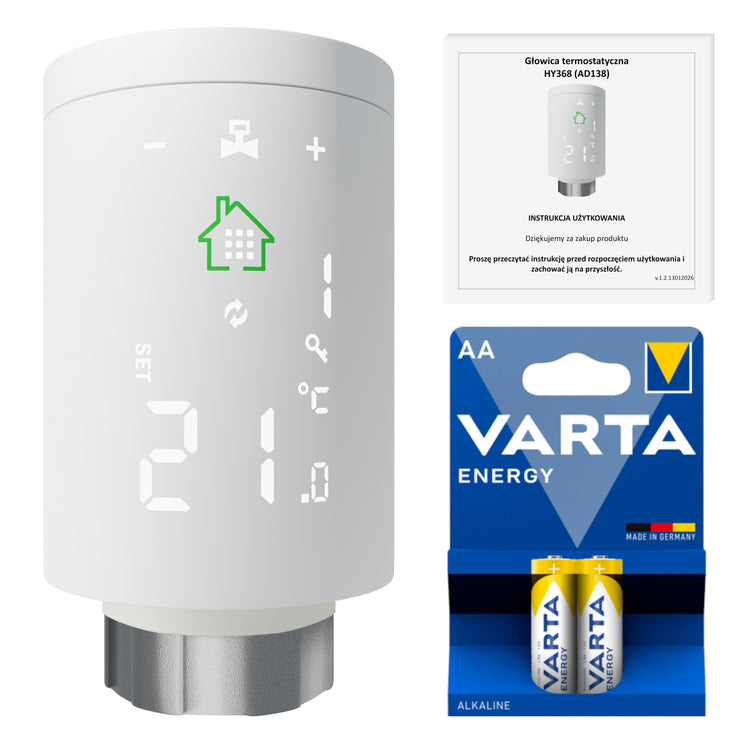 Išmanioji termostatinė radiatoriaus galvutė „Acurel“ Tuya Zigbee 3.0 su baterijomis