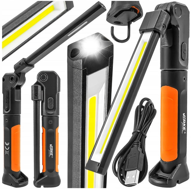 Akumuliatorinė LED COB darbo lempa „Verke V87515“, 700 lm, su magnetu
