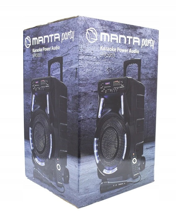 Nešiojama karaoke kolonėlė „Manta SPK5033“ su mikrofonu ir pulteliu, 40 W, FM radijas