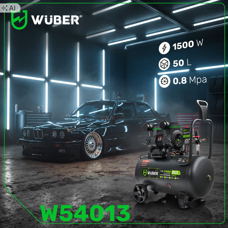 Bealyvis dviejų stūmoklių oro kompresorius „Wuber“, 50 l, 250 l/min