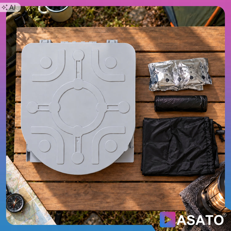 Sulankstomas turistinis tualetas su maišeliais „Asato Easy Clean“, 25 l