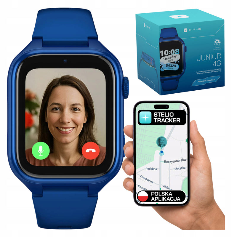Išmanusis laikrodis vaikams „Stelio Junior“ 4G LTE su GPS, SOS ir kamera, IP67