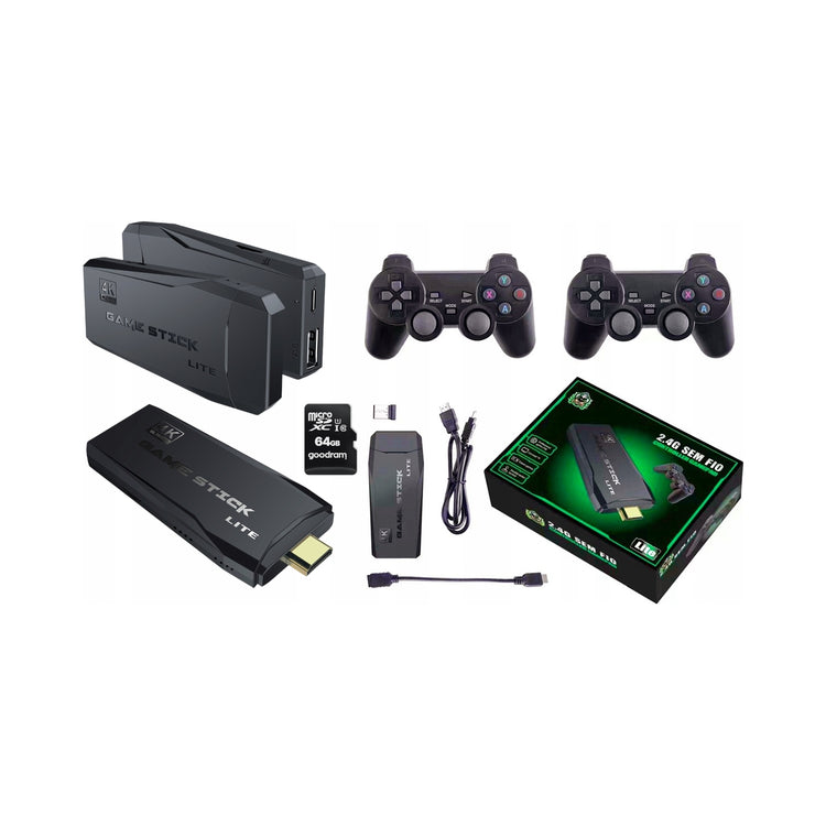Retro žaidimų konsolė HDMI su 2 pultais ir 64 GB kortele