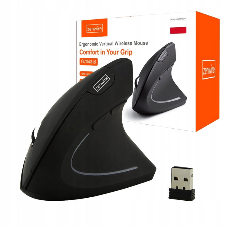 Ergonomiška vertikali belaidė pelė „Zenwire X5“, 1200 DPI, tyli, dešiniarankiams