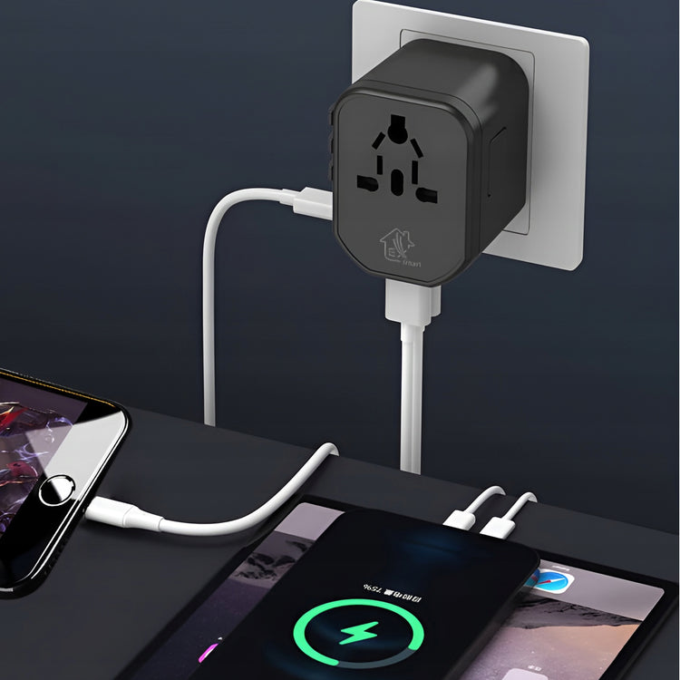 Universalus kelioninis adapteris „Extralink CHARESL07“ su 2 USB ir USB-C