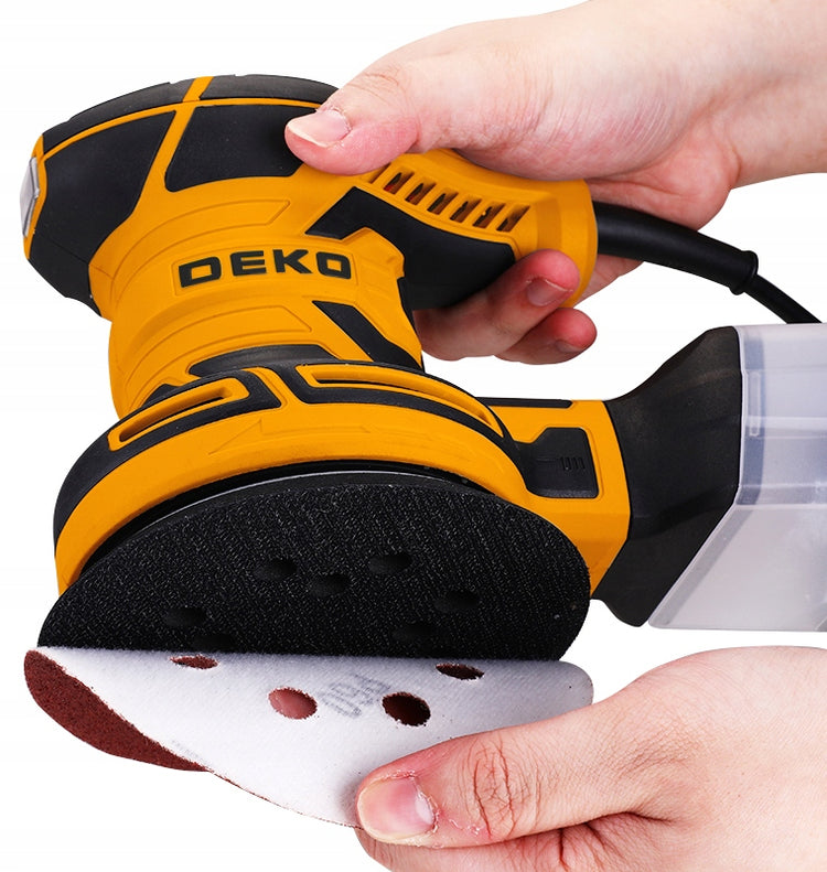 Ekscentrinis šlifuoklis 320 W, 125 mm su 16 šlifavimo diskų