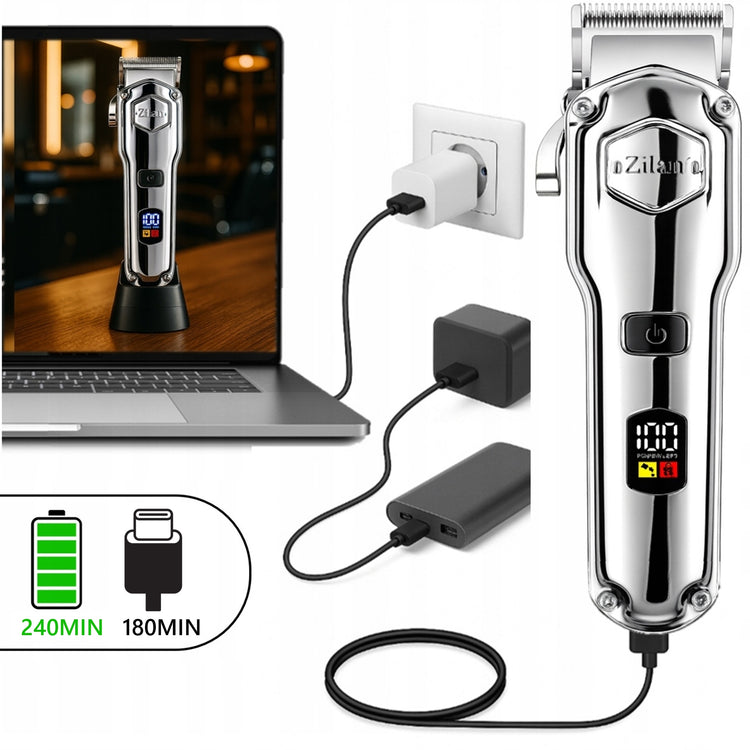 Belaidė plaukų ir barzdos kirpimo mašinėlė „Zilan Volturnus“ 11 viename, USB