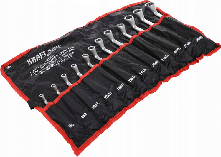 Žiedinių raktų rinkinys „Kraft&Dele KD10939“, 12 vnt., 6–32 mm, dėkle