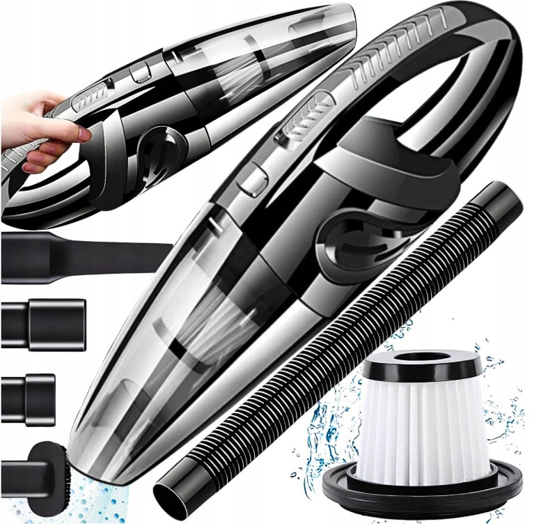 Belaidis rankinis automobilinis dulkių siurblys su HEPA filtru, 65 W