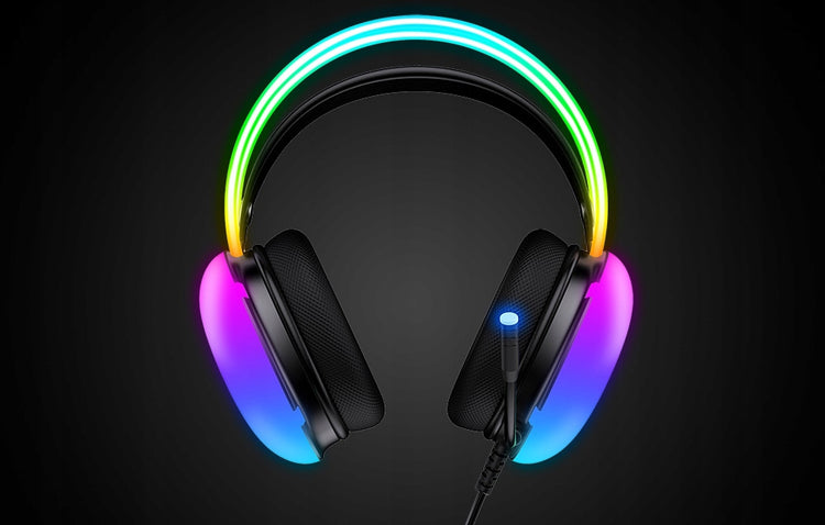 Žaidimų ausinės „Onikuma X25“ 7.1 su mikrofonu ir RGB
