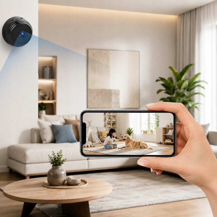 Belaidė mini Wi-Fi kamera su judesio jutikliu ir LED, Full HD
