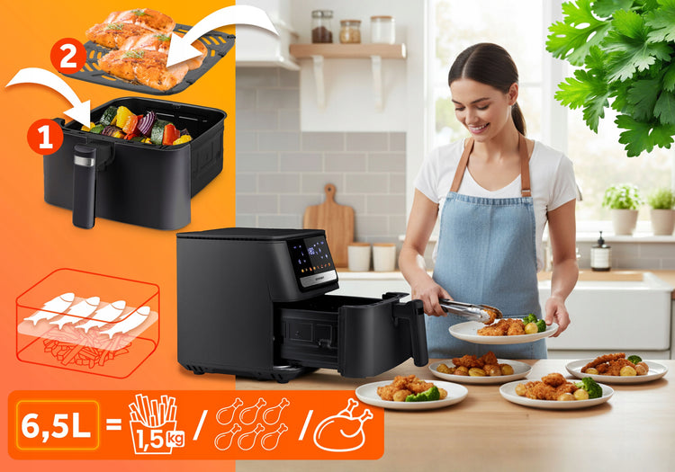 Karšto oro gruzdintuvė „Berdsen BD-662“, 6,5 l, 1700 W – nuotrauka 3