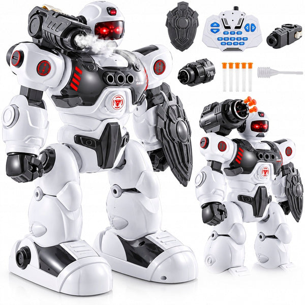 Valdomas robotas „HollaKids TT353“, šaudantis strėlėmis, su garais ir šviesomis