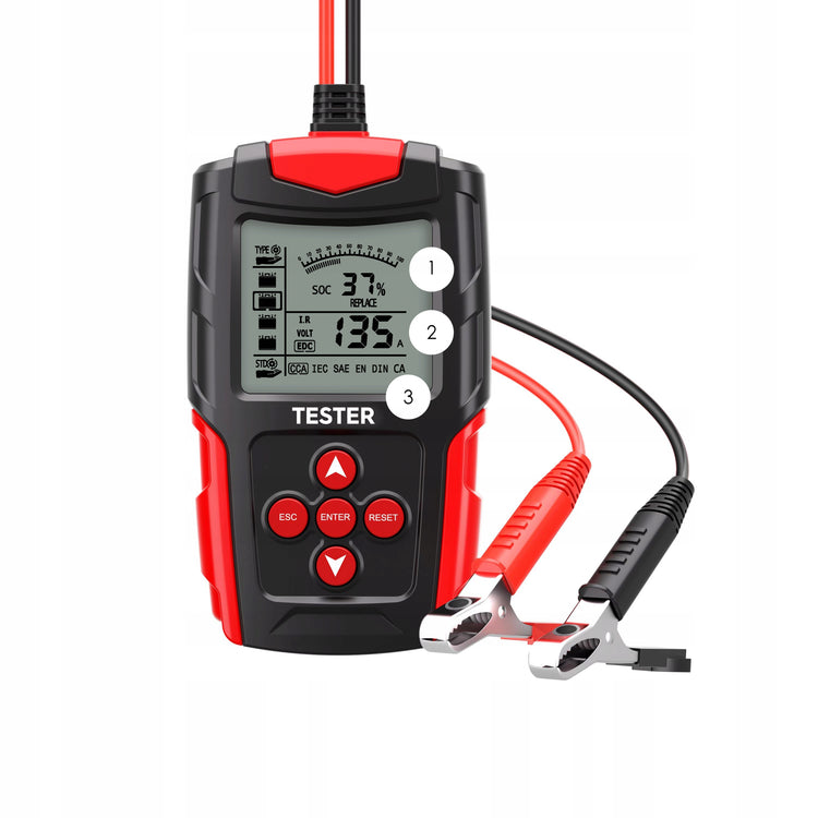 Skaitmeninis akumuliatorių testeris „MBG Line FBT200 PRO“, 12/24 V, 3–200 Ah, LCD