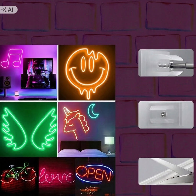 RGB LED neoninė juosta 5 m su Bluetooth ir pultu, 150 LED, IP67