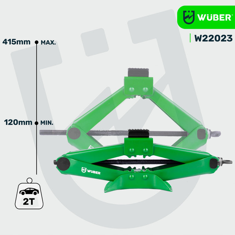 Trapecinis automobilio domkratas „Wuber“ 2 t, 120–415 mm – nuotrauka 6