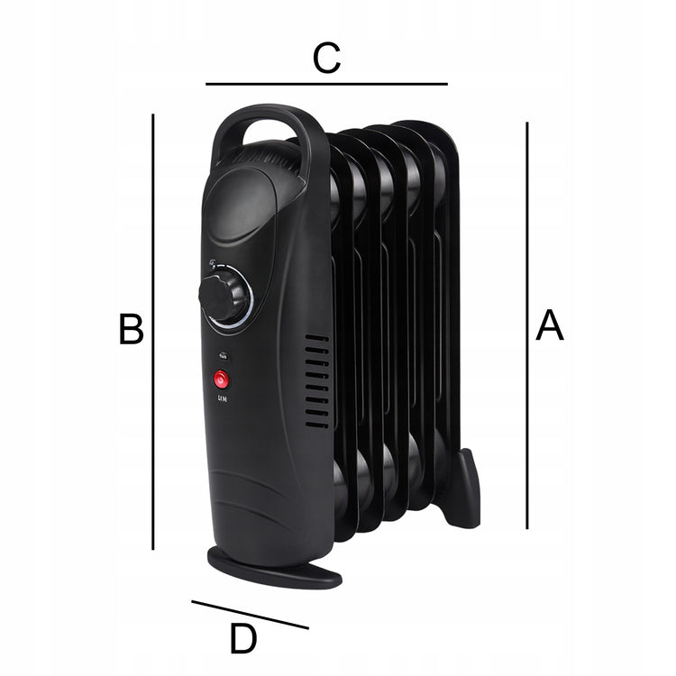 Mini tepalinis radiatorius „Kaspar“ su termostatu, 500 W, 5 sekcijos