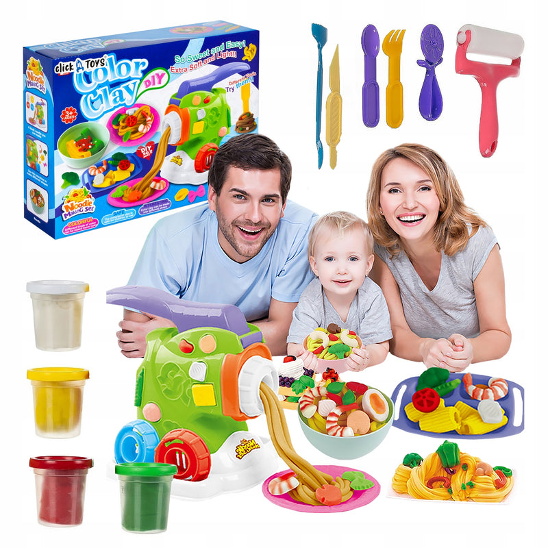Plastilino rinkinys su tortų ir makaronų mašinėle „click4TOYS“