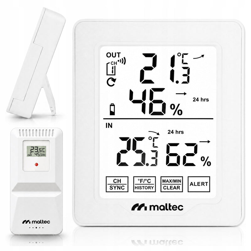Belaidė meteostotelė – termometras ir higrometras su lauko jutikliu
