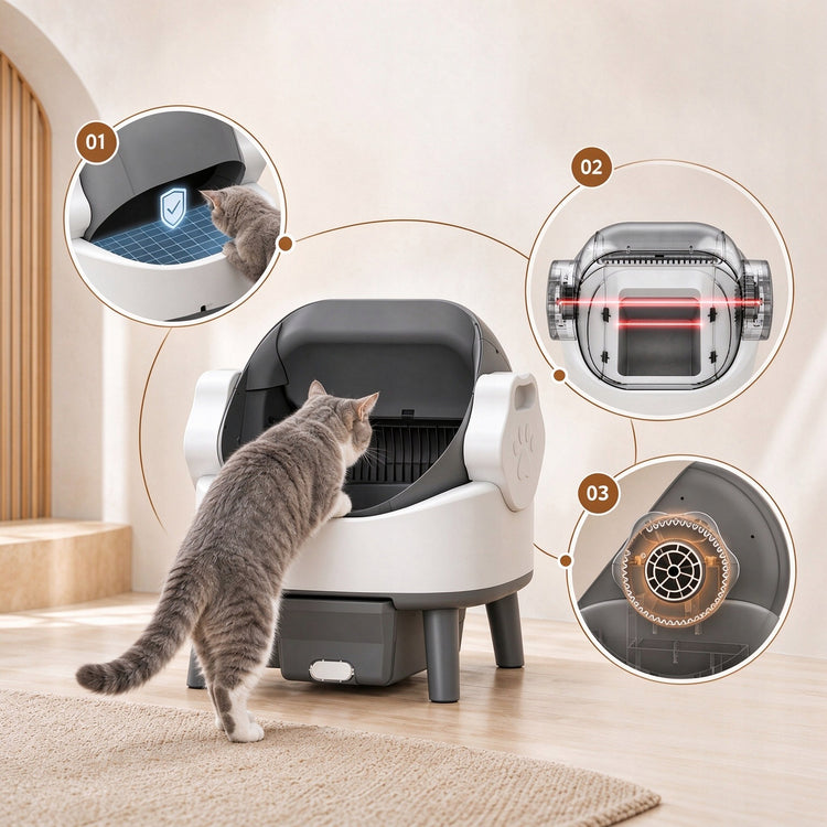 Savaime besivalanti katės kraiko dėžė „CATLINK“ 80 l su Wi-Fi
