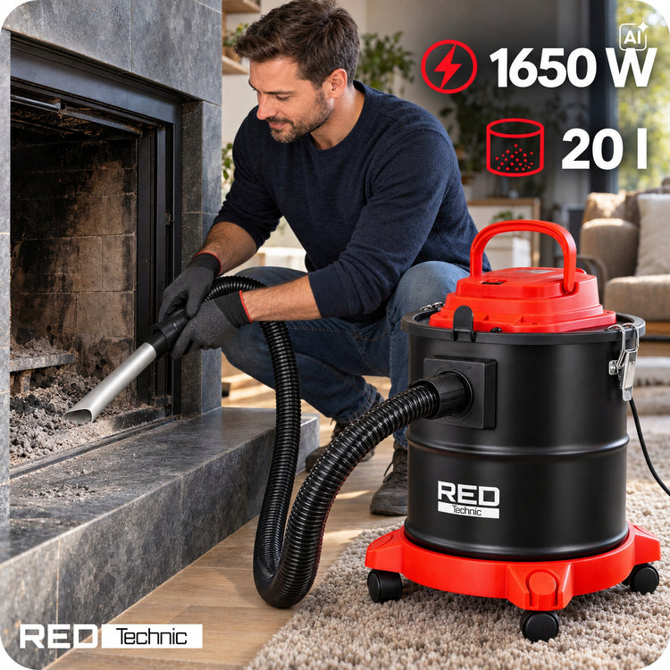 Pelenų siurblys su pūtimo funkcija „Red Technic“ 2000 W, HEPA, 20 l