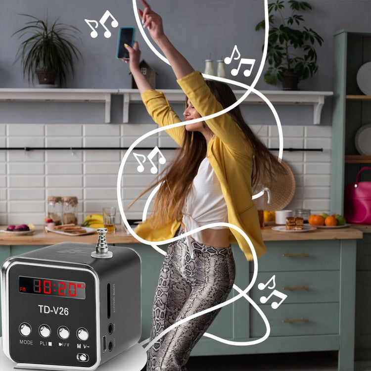 Mini Bluetooth kolonėlė su FM radiju ir LCD ekranu „Retoo“, 3 W