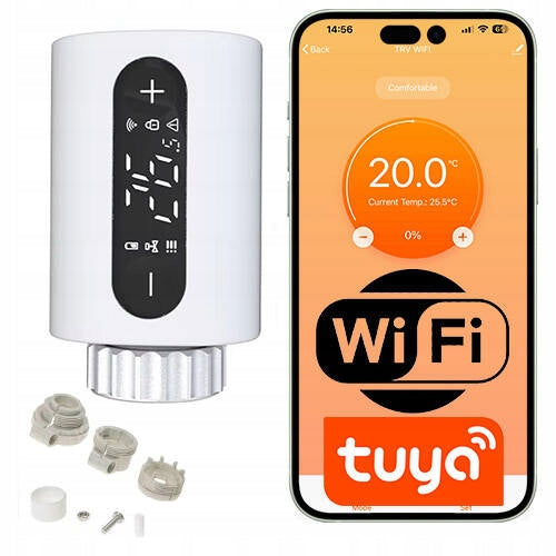 Elektroninė Wi-Fi termostatinė radiatoriaus galvutė Tuya