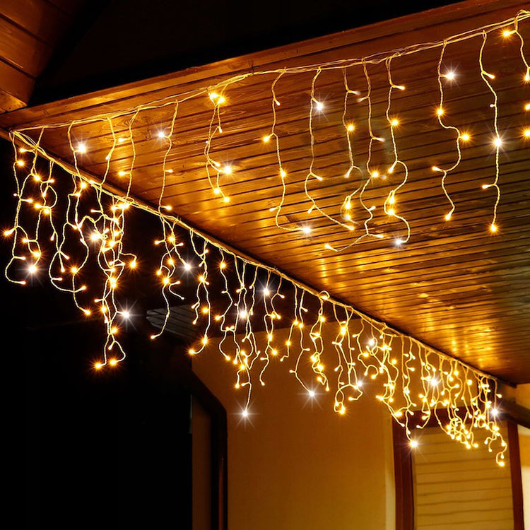 Lauko LED girlianda „Varvekliai“ „Springos“, 500 LED, 22,5 m, šilta balta su mirksėjimu