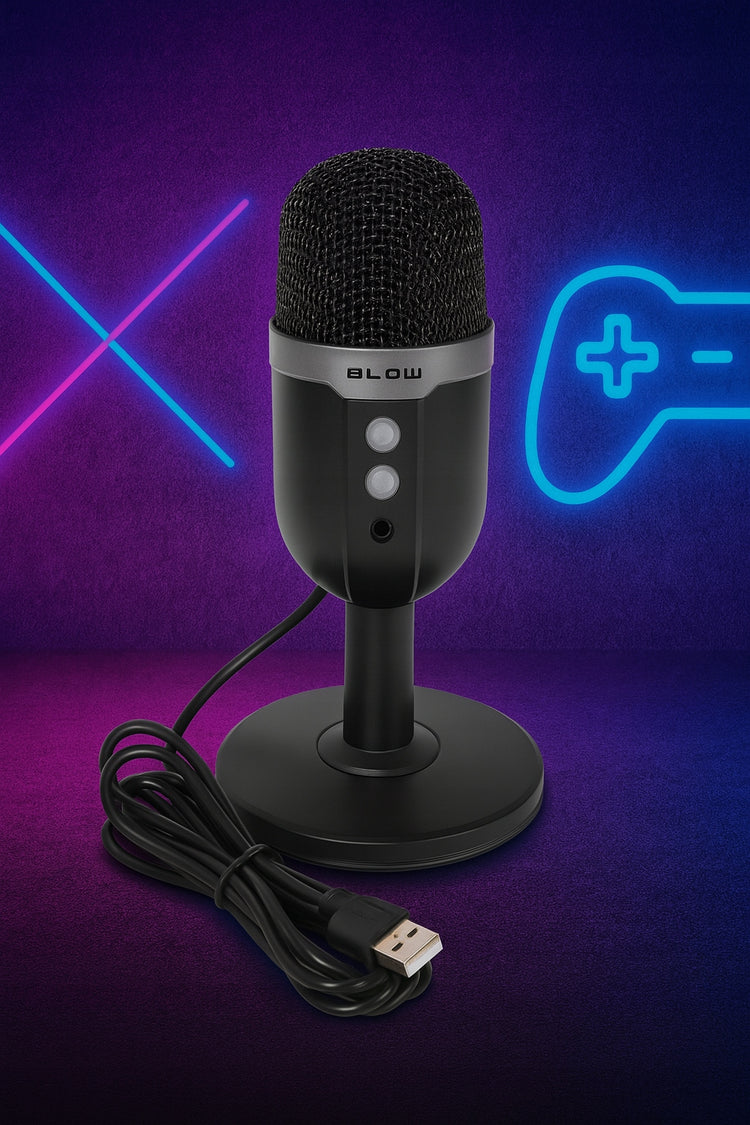 Žaidimų mikrofonas „Blow RGB Wave“, kondensatorinis, USB