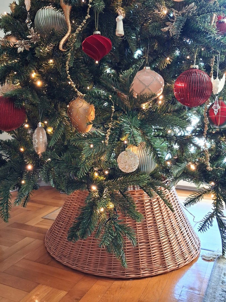 Pintas eglutės stovo dangtis-krepšys, Ø 70 cm, natūralus