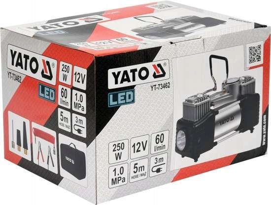 Automobilinis kompresorius su LED lempa „Yato YT-73462“, 12 V, 250 W – nuotrauka 3