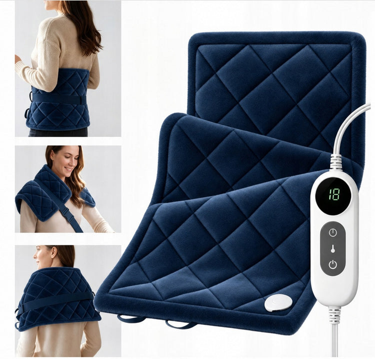 Didelė elektrinė šildanti pagalvėlė-termoforas XL 60 × 30 cm, mėlyna
