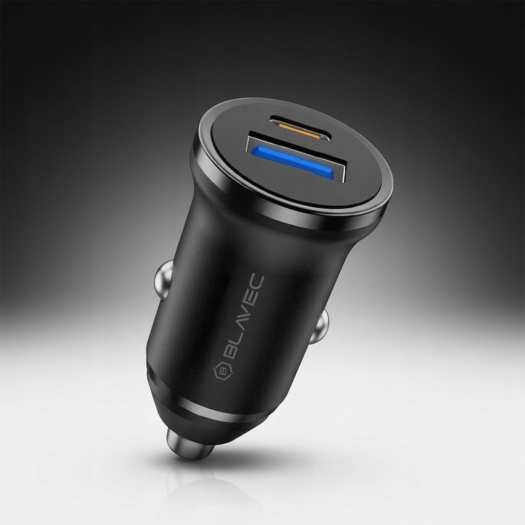 Automobilinis įkroviklis „Blavec BS-01B-C“, USB-C PD 20 W + USB QC 3.0, su USB-C laidu