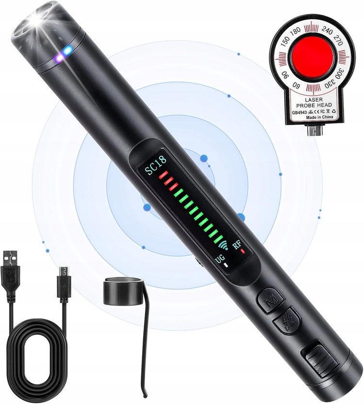 Pasiklausymo įrangos, GSM ir GPS sekiklių detektorius „Anytech SC18“, iki 8 GHz