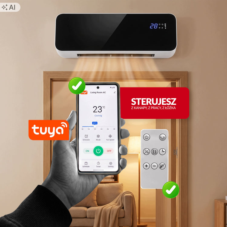 Oro užuolaida-šildytuvas „Lehmann Cepero“, 2000 W, su Wi-Fi ir pultu – nuotrauka 4