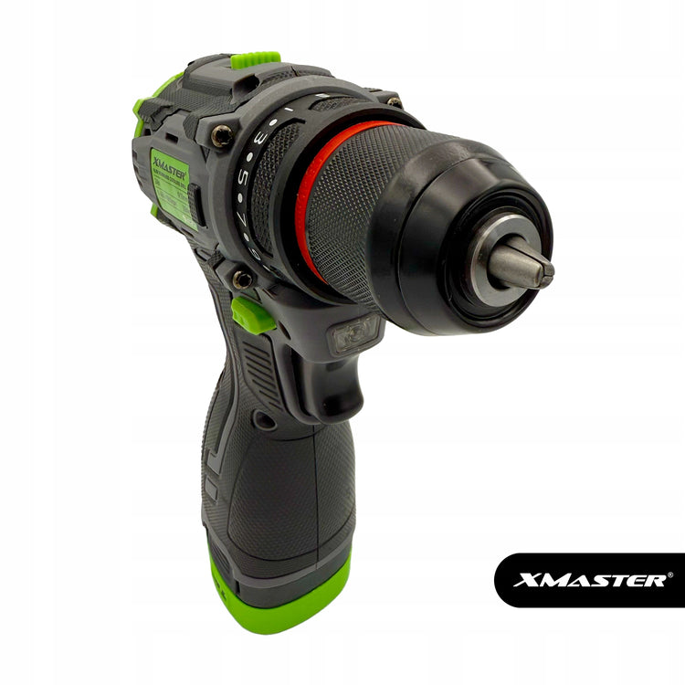 Bešepetėlinis gręžtuvas-suktuvas „XMaster“, 16,8 V, 2 akumuliatoriai, lagamine